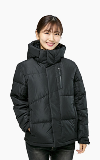 (모자탈부착)에어볼 하프숏패딩