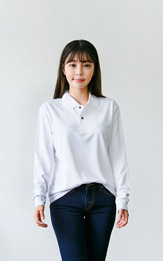 쿨에버 우드버튼 카라 긴팔
